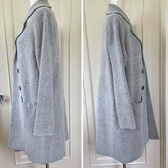 PINK CLOVER Grey Long Cardigan Coatigan Size M - Picture 5 of 14